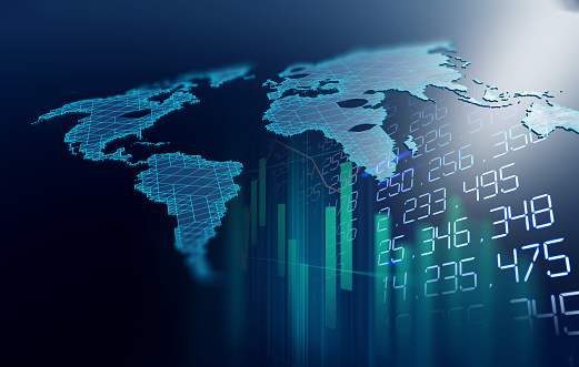 Technical Financial Graph On Technology Abstract Background