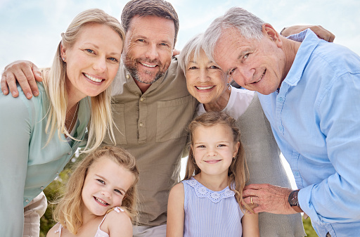 Shot Of A Multi Generational Family Standing Together Outside